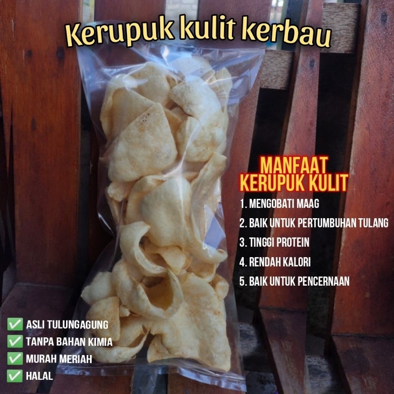 

Kerupuk Kulit Rambak Kerbau 100g kerupuk gurih cocok untuk camilan Asli Tulungagung