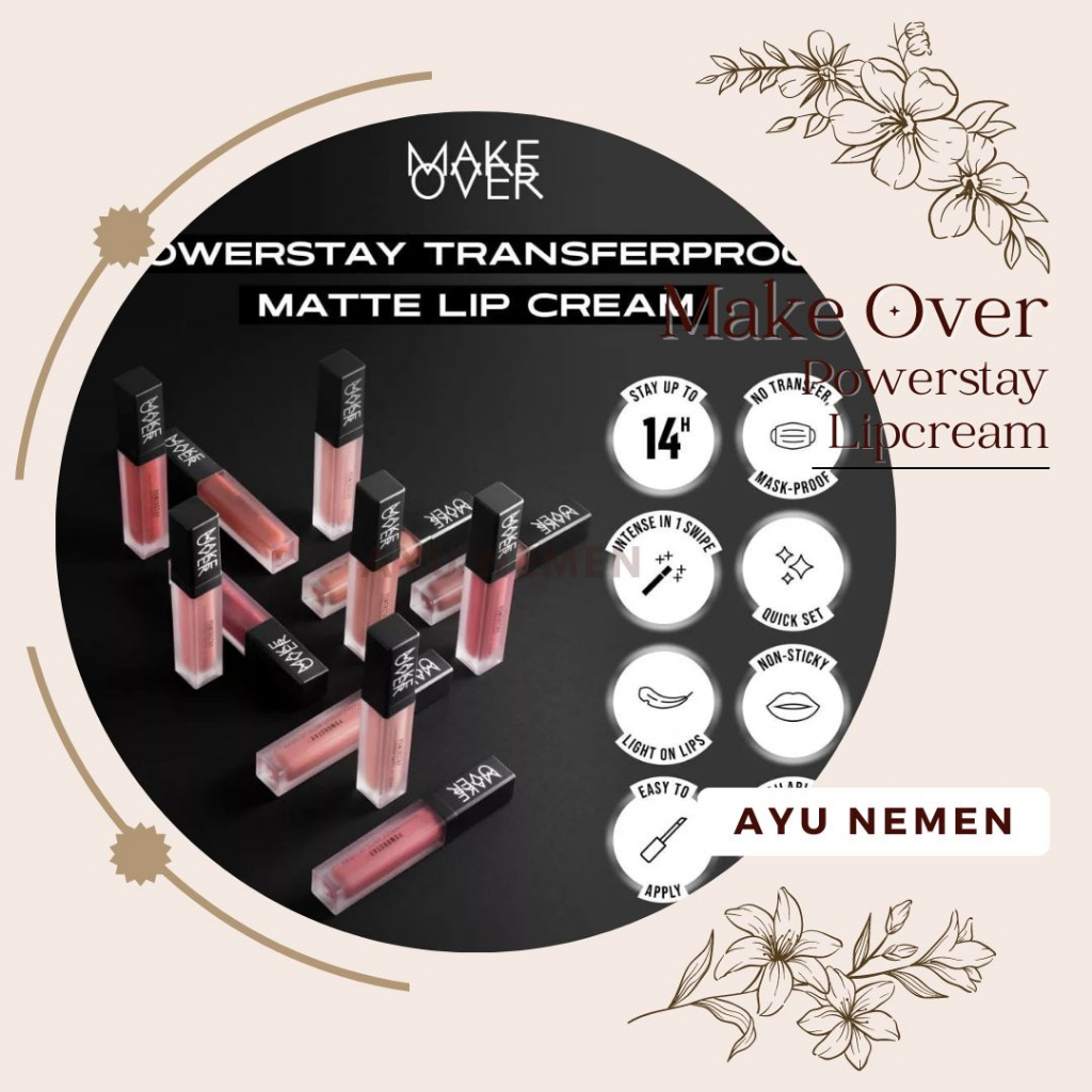 MAKE OVER POWERSTAY TRANSFERPROOF MATTE LIPCREAM 7 gr | MAKE OVER MATTE LIPCREAM