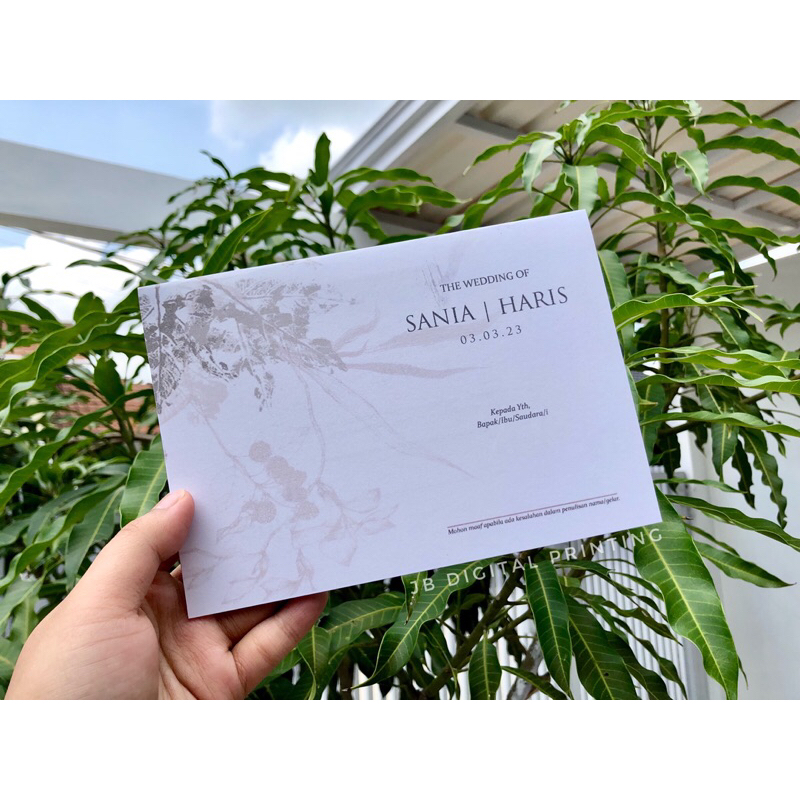 Undangan Pernikahan Sania Lipat Bahan Jasmine Glitter