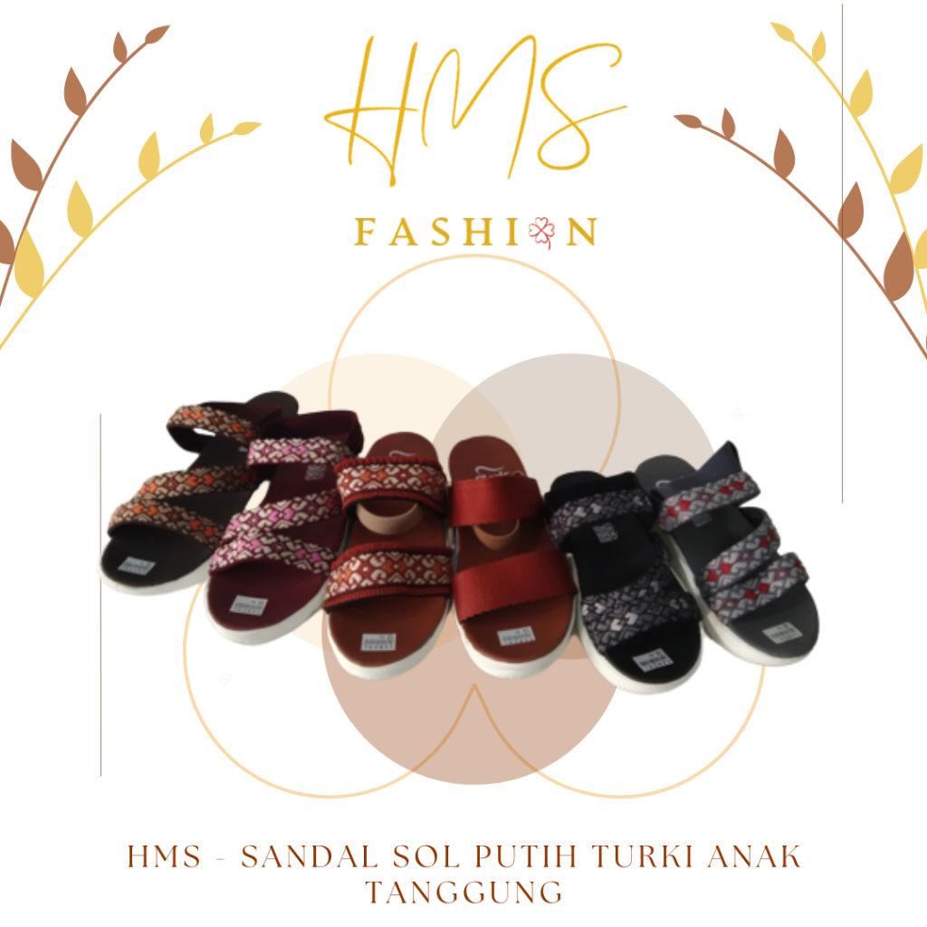 HMS - Sandal Sol Putih Turki Anak Tanggung | Sandal Talincang | Sandal Anak| Sandal Anak Tali | Sand