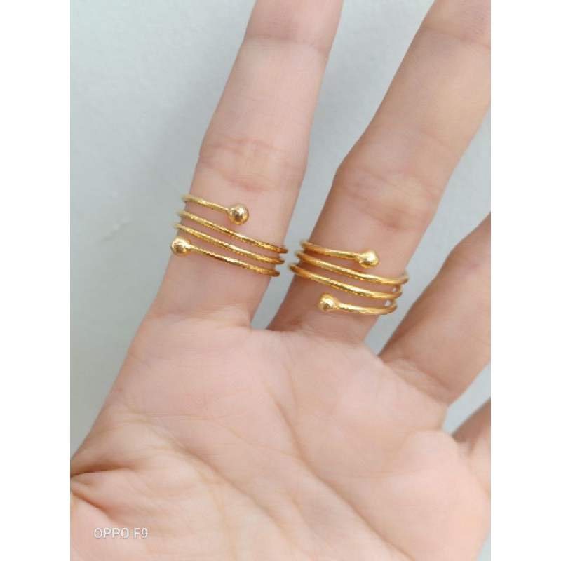 cincin perak lapis emas 22k