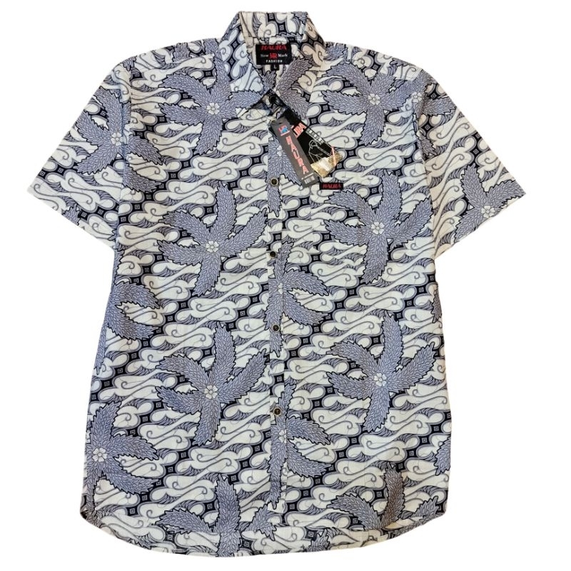 BATIK PRIA LENGAN PENDEK ABU