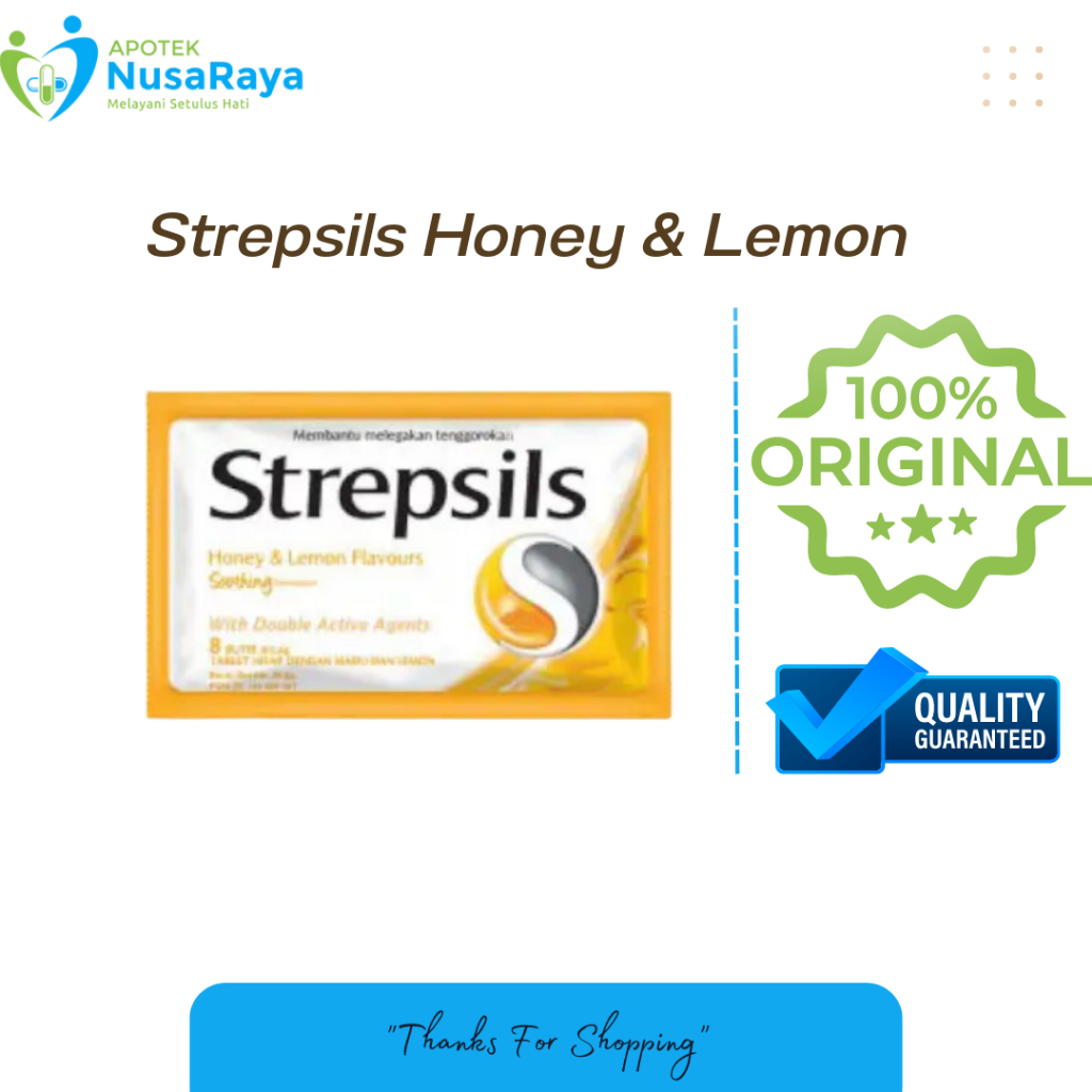 

Strepsils Honey and Lemon Flavours Soothing Sensation Permen Mint