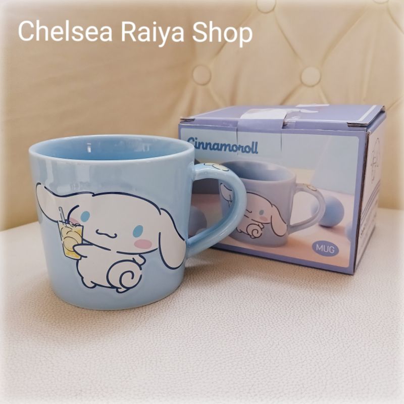 Mug Gelas Keramik Sanrio Cinnamoroll Lemon 300ml Cinamorol Cinamoroll Cinnamonroll Kawaii Original