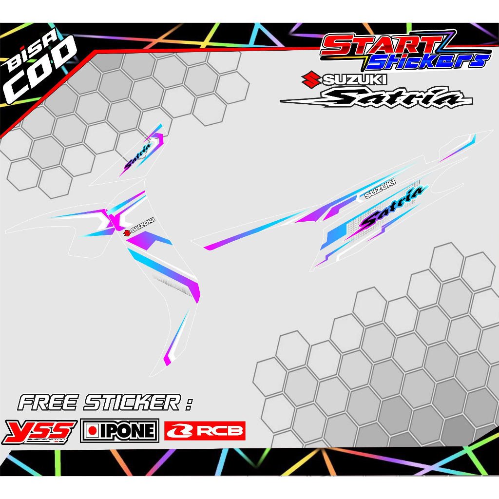 STRIPING VARIASI SATRIA HIU / STICKER LIST MOTOR SUZUKI SATRIA HIU