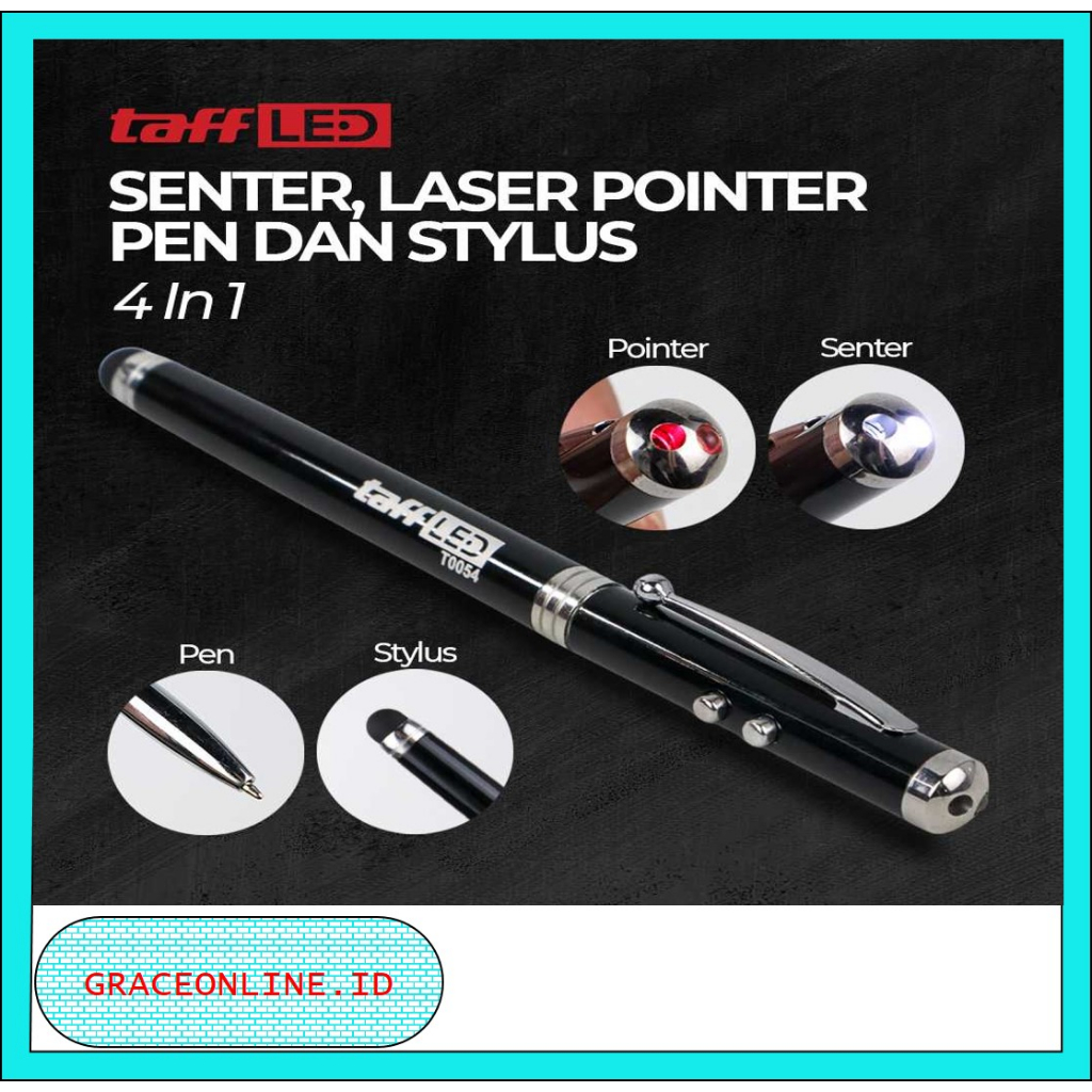 Taffled Senter Pointer Senter Laser Senter Laser Jarak Jauh Pulpen 4 In 1 Senter Laser Pointer Pen D