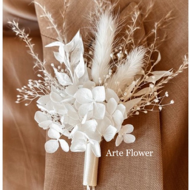 Boutonniere Wedding Corsage Driedflower Pin Jas Bunga Pria