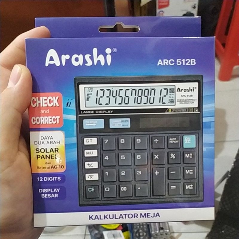 

KALKULATOR ARASHI 512B/KAWACHI 12 DIGIT KX -512