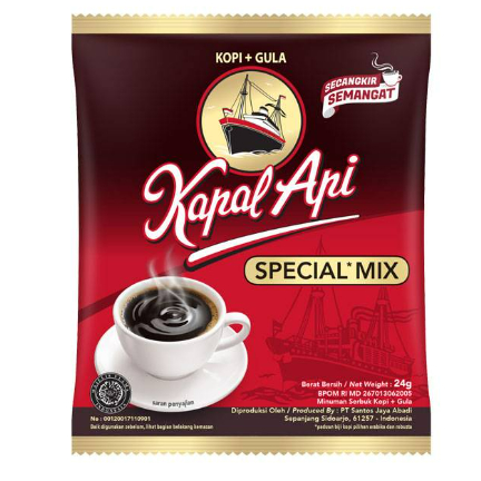 

Kapal Api Special Mix Kopi+Gula Sachet 24/25g