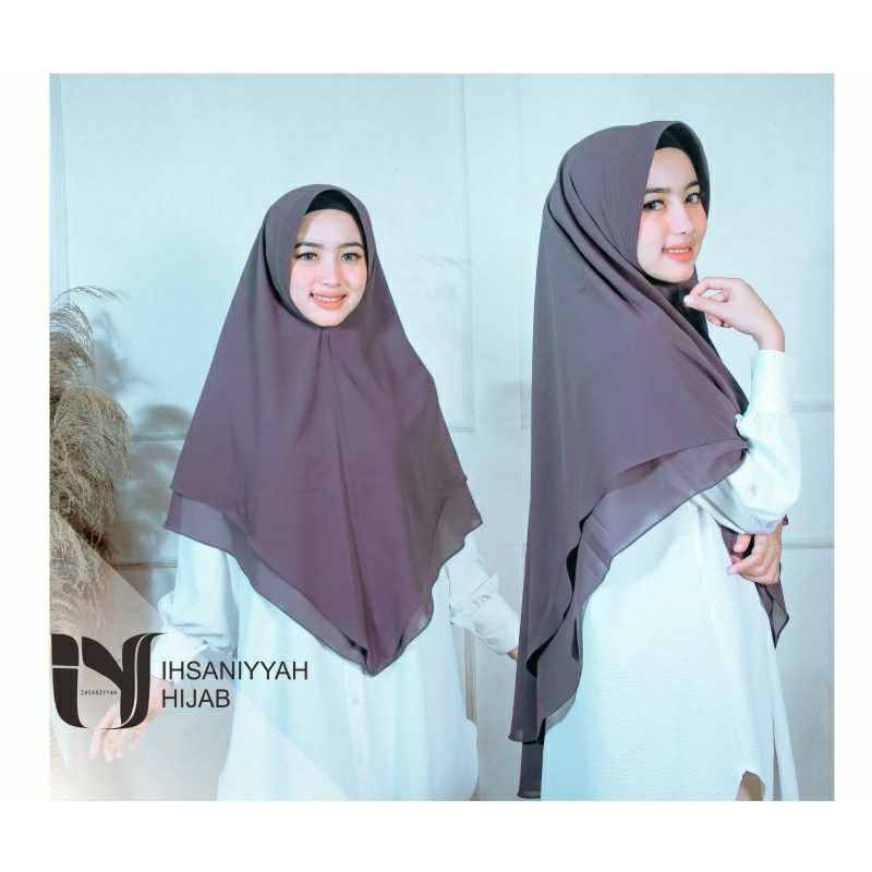 Hijab Jumbo |khimar jumbo size XL lancip 2 Layer Ceruty babydoll