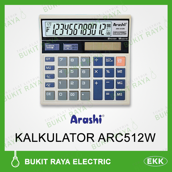 

Arashi Kalkulator ARC512W Calculator ARC 512W Solar