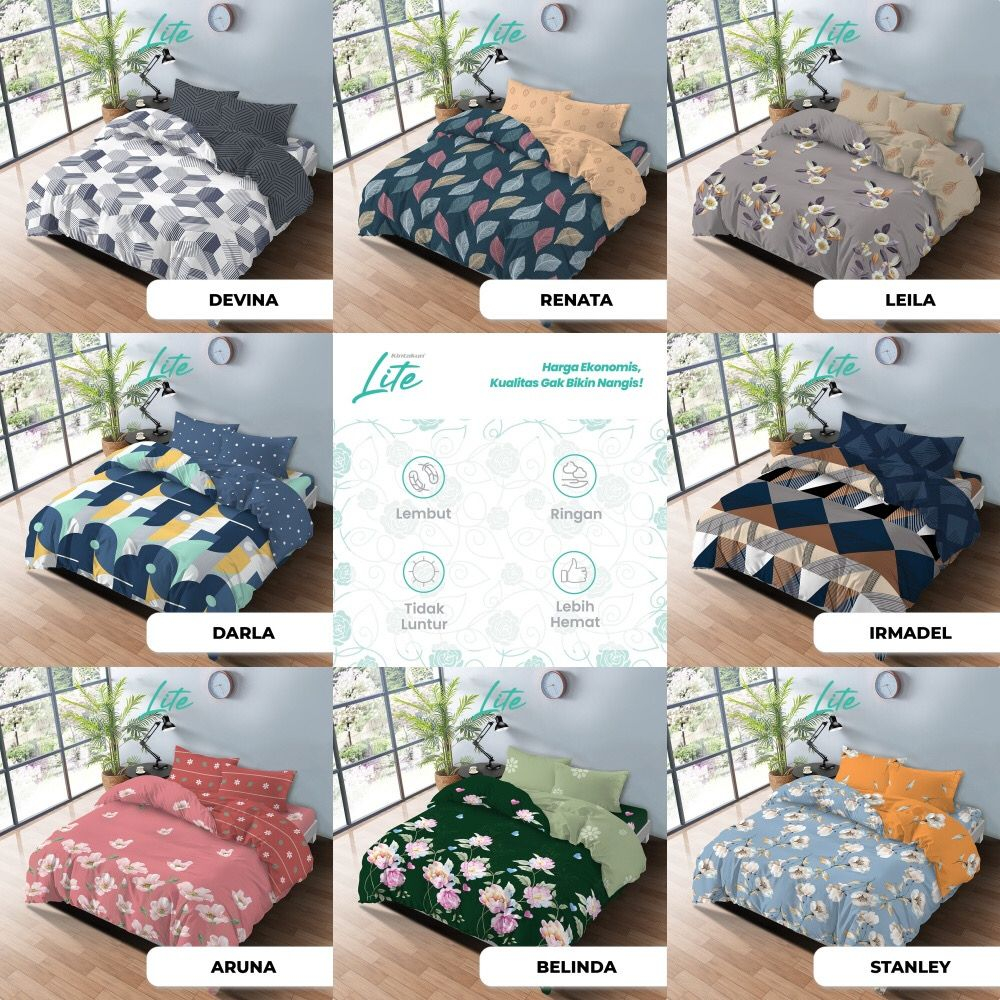 BEDCOVER KINTAKUN LITE SET SPREI FLAT UK 160X200 / 180X200