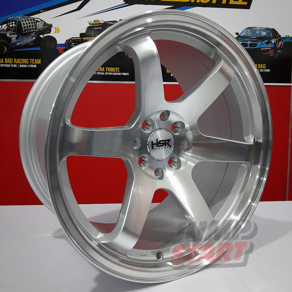 Velg mobil palang Hsr Tokyo ring17 lebar pelek 75/9 silver polish pcd baut 4x100 dan 4x114,3 pelang 