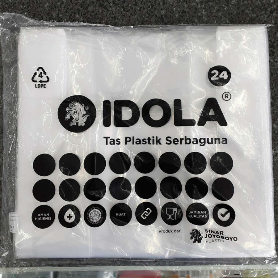 Kantong plastik PE BENING IDOLA UK 24 (super bening )
