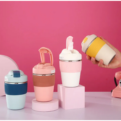 THERMOS VACUUM CUP 350 ML TUMBLER AH HUAT TRAVEL MINI STAINLESS STEEL 454-1