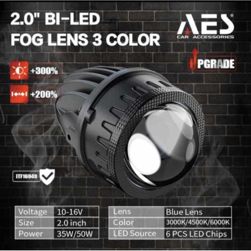 Biled Foglamp Projector AES FX 3 inch 3 warna