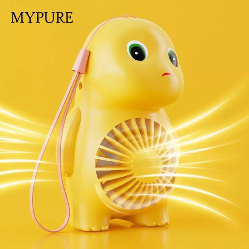 PERABOTRUMAHKU KIPAS DINO kipad angin portable dino yellow chubby nailong kuning mini fan kipas keci