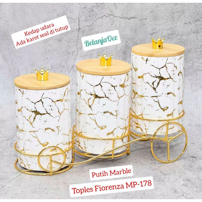 Toples Keramik Marble Fiorenza Set Rack Gold (ORIGINAL)