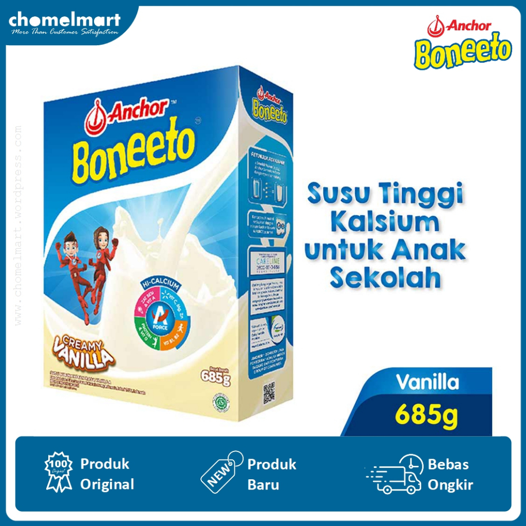 

Anchor Boneeto Susu Bubuk Hi-Calcium Creamy Vanilla 685G