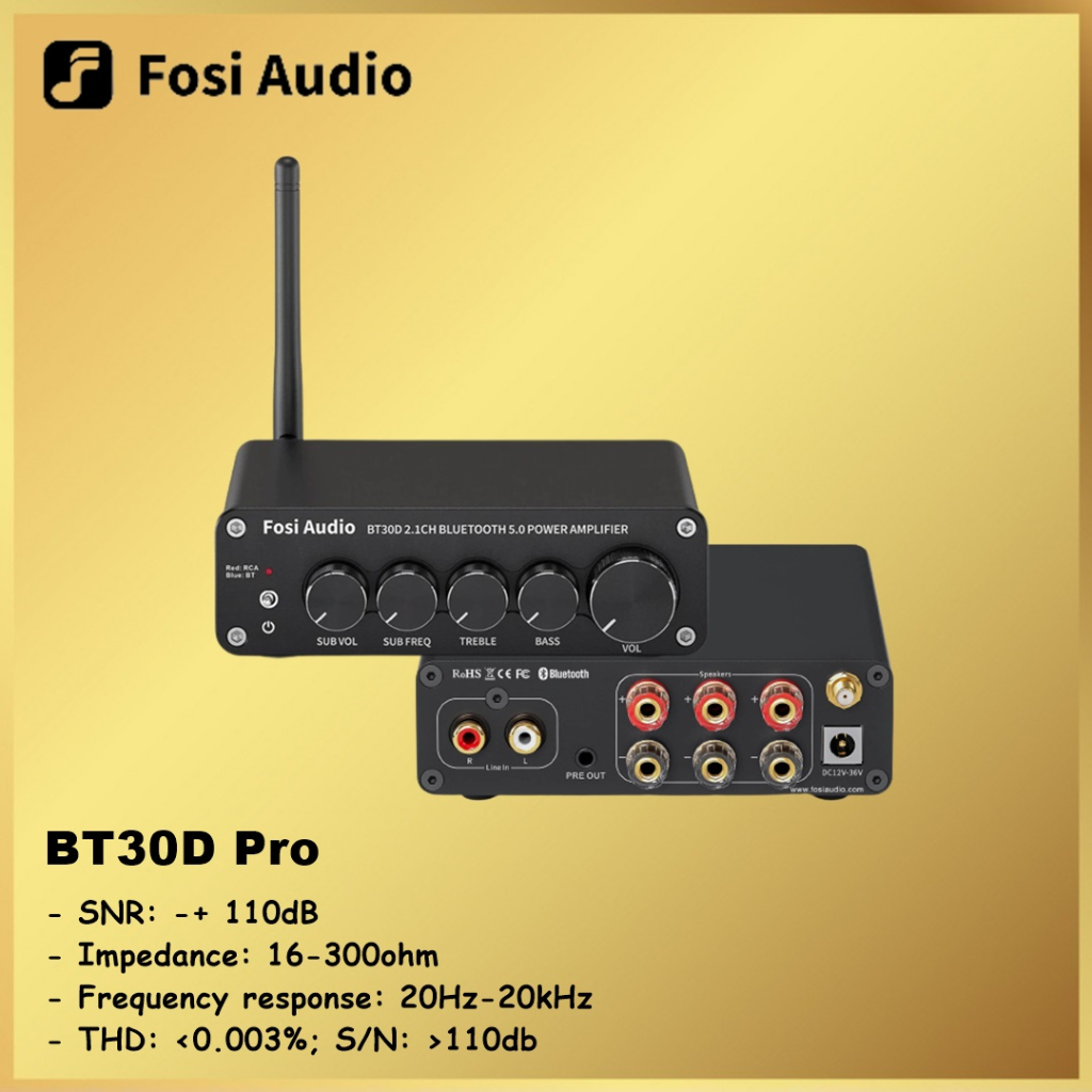 Fosi Audio BT30D Pro BT30 D BT 30D Hi-Fi Bluetooth Receiver Amplifier