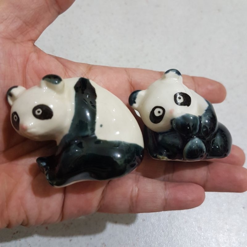 Patung keramik Sepasang Panda asli vintage jadul