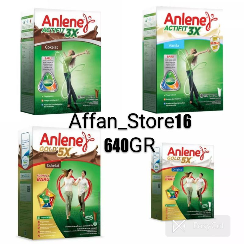 

Susu Anlene Gold 5X,Original Gold 5X,Coklat, Vanilla 3X Actifit,Coklat 3XActifit 590 - 640 gr