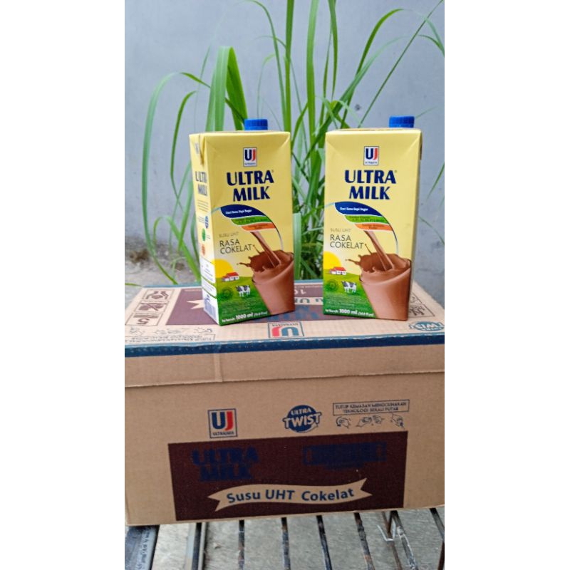 

susu ultra milik rasa coklat 1000ml/1 Ltr isi 12 pcs