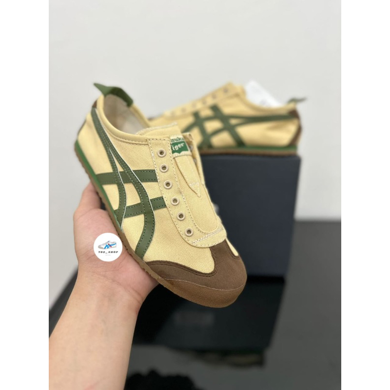 Sepatu Onitsuka Slip On Beige Green