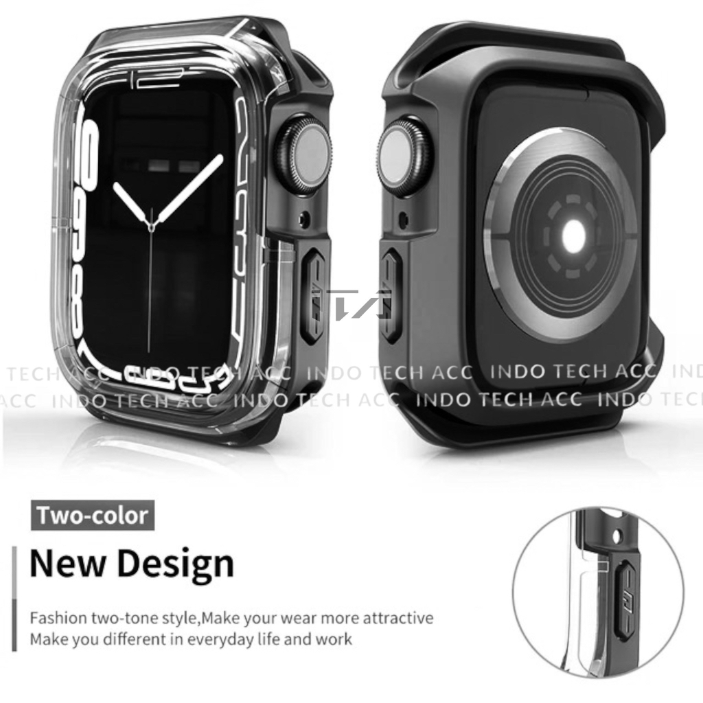 Case Strap Apple Watch 9 / 8 / 7 / 6 / 5 / 4 / 3 / 2 / 1 / SE1 / SE2 Ice Cube Frosty Nautical - Rugged Armor - Strap iWatch 45mm/44 mm/42mm/41mm/40 mm/38mm - Case iWatch - Bracelet - Loop - Band - Soft Case - Hard Case - Fullset - Tali jam tangan