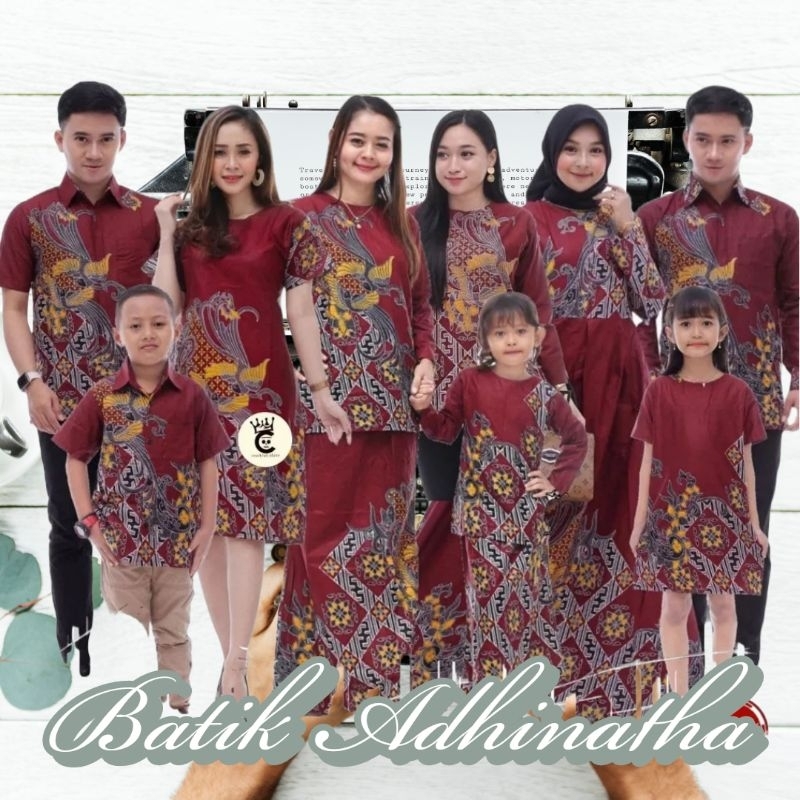 Baju Batik Couple Keluarga Lebaran 2023 Muslim Warna Merah Motif Kenari Mewah Sarimbit Family Atasan Pria Dewasa Pasangan Ayah Dan Anak Laki-laki Lengan Panjang Gamis Ibu Gamis Anak Perempuan Model Elegan Modern Kekinian Terbaru Masakini