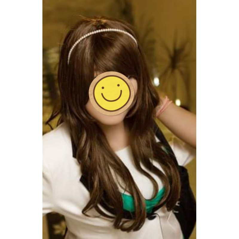 wig daily brown curly 70cm