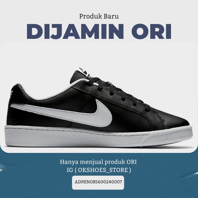 SEPATU SNEAKERS PRIA Nike Court Royale Black White ORIGINAL TRAINING