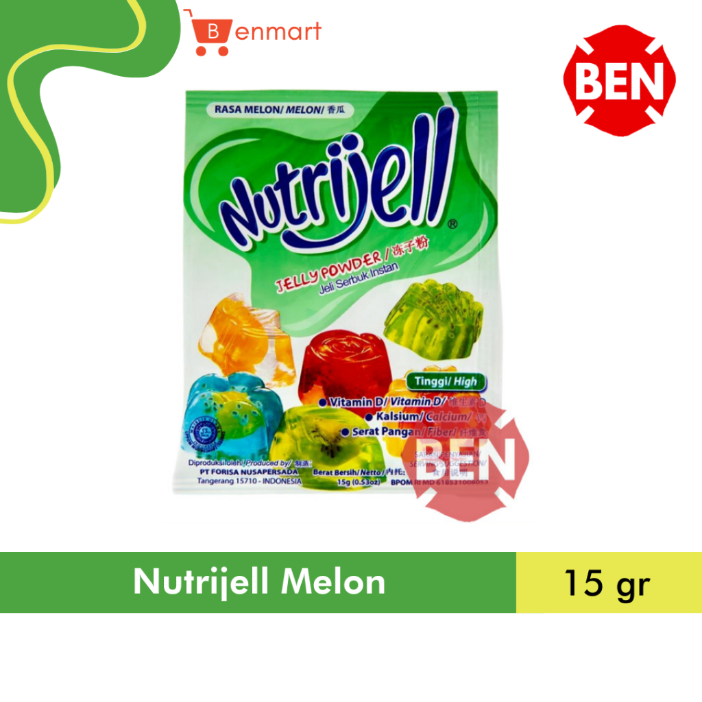 

Nutrijell Melon 15g 15gr 15 g gr gram - Nutri Jell Hijau Jelly Pak Box