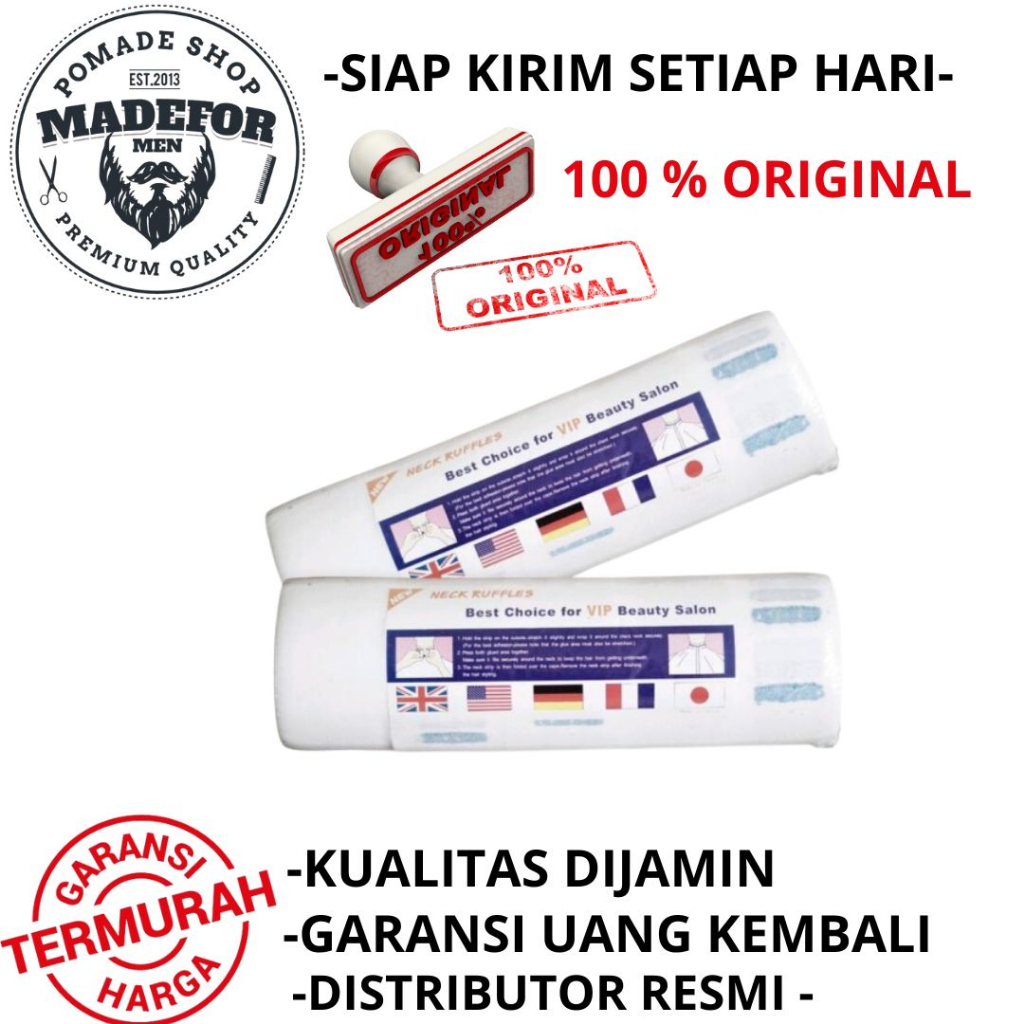 NECK TAPE BARBERSHOP / NECK TISSUE / TISSUE LEHER UNTUK BARBERSHOP ISI 80 WARNA PUTIH