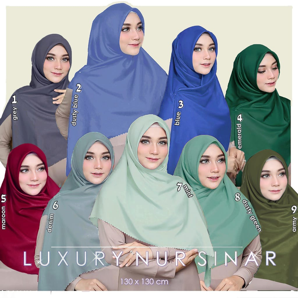 Hijab Segi Empat Azara Nur Sinar Syari Glowing Gliter Hijab Jumbo Luxury Lasercut