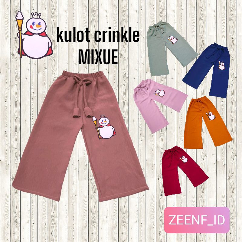 KULOT ANAK MIXUE/Kulot Anak Perempuan/Celana Kulot Anak Perempuan/Kulot Anak/Celana Anak/Celana/Kulo