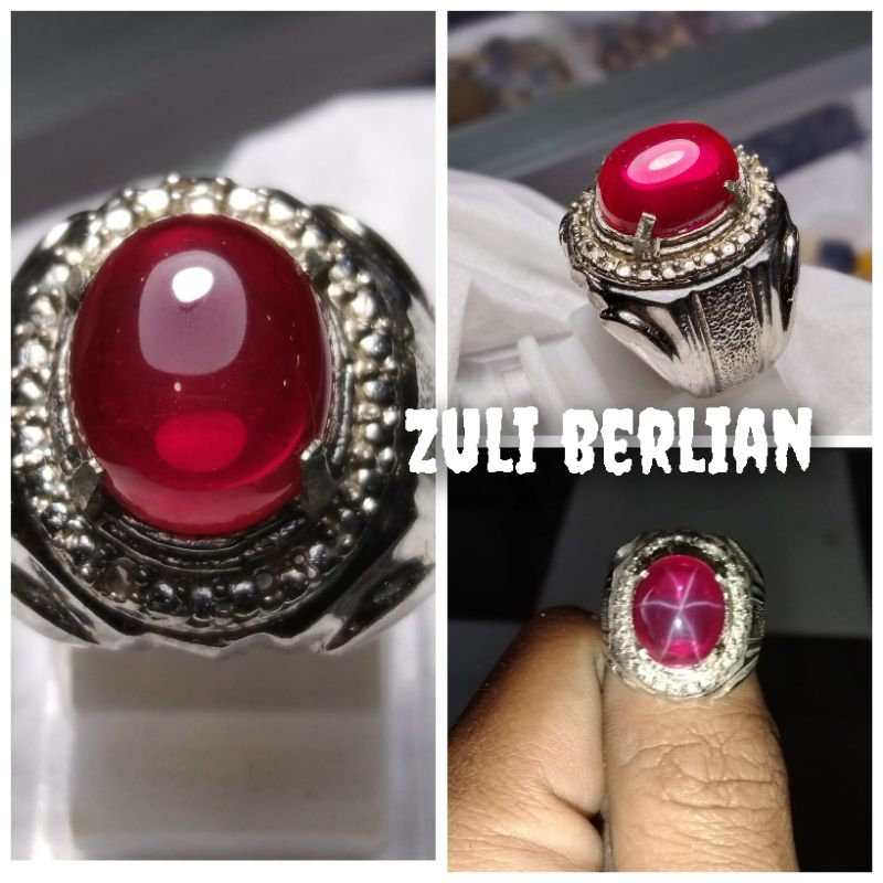 Cincin pria batu merah siam Bangkok star