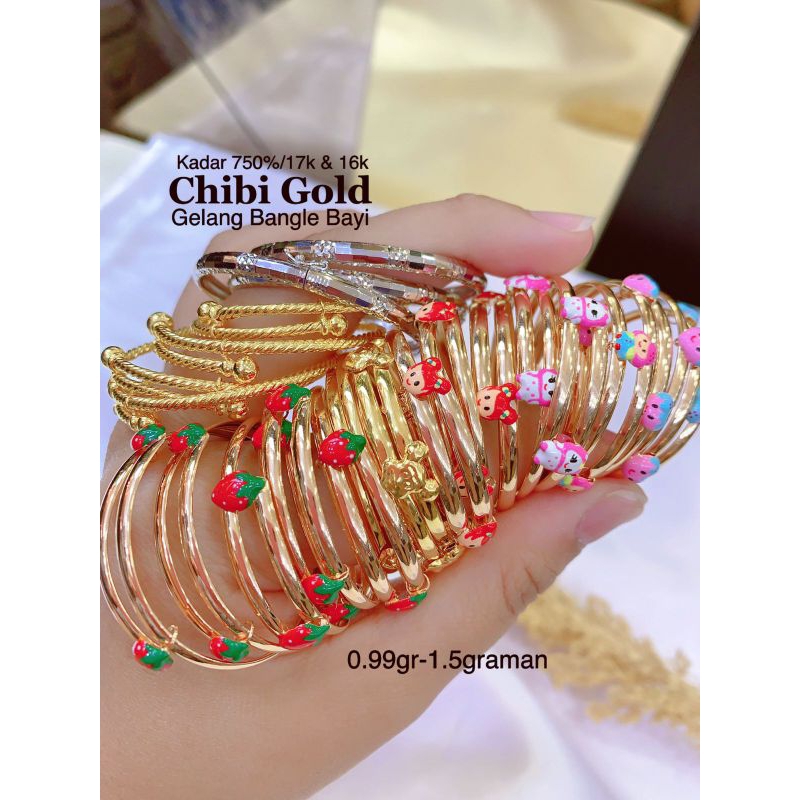 CHIBIGOLD  - Gelang bangle anak emas 700 kadar 16k Gelang tangan RIkaku anak emas 700 kadar 16k - ch