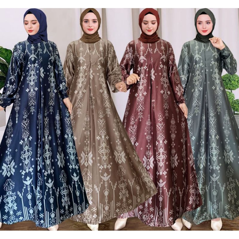 (cod)Gamis muslim wanita bahan silk premium.gamis muslim wanita model terbaru.gamis muslim wanita mo
