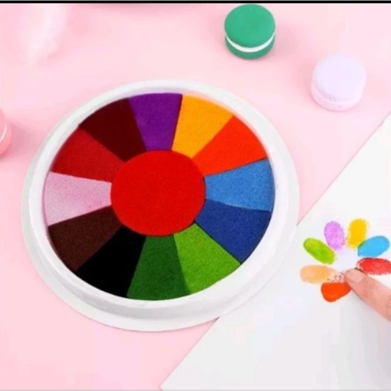 

RO 13 IN 1 Multicolor Tinta Stamp Kerajinan Tangan Ink Pad / Finger Paint 18CM