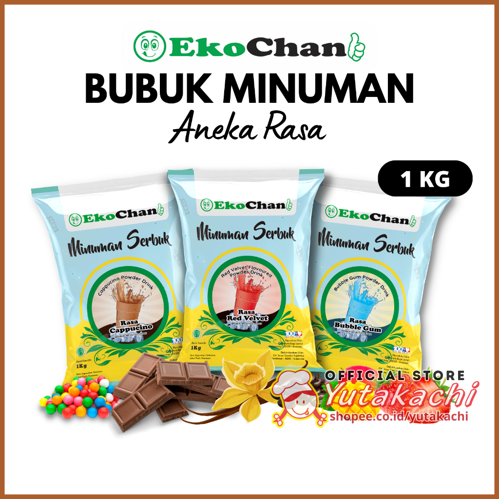 

Aneka Rasa Bubuk Minuman Premium 1Kg "EkoChan" / Serbuk Minuman Instan / Minuman Boba HALAL BPOM