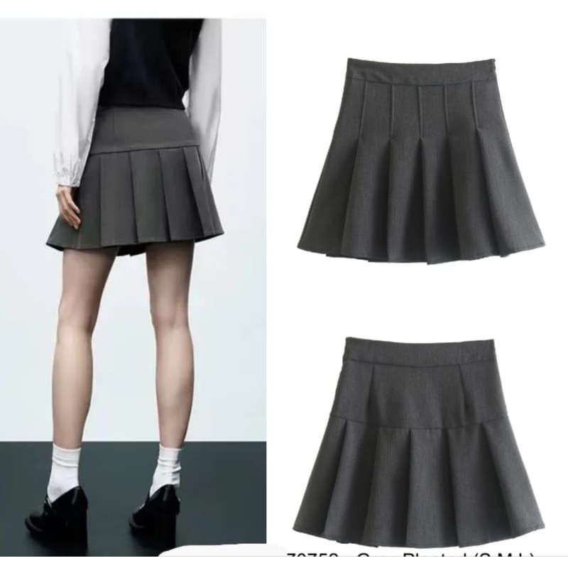 Rok Mini | Rok Sekolah Korea 70752 | Rok Abu