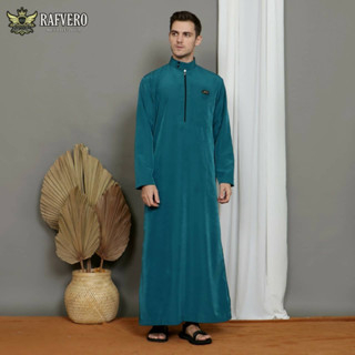 Jubah pria muslim slimfit outfit -Elvano Katun Beesway Jubah pria arab style Lengan panjang Gamis pr