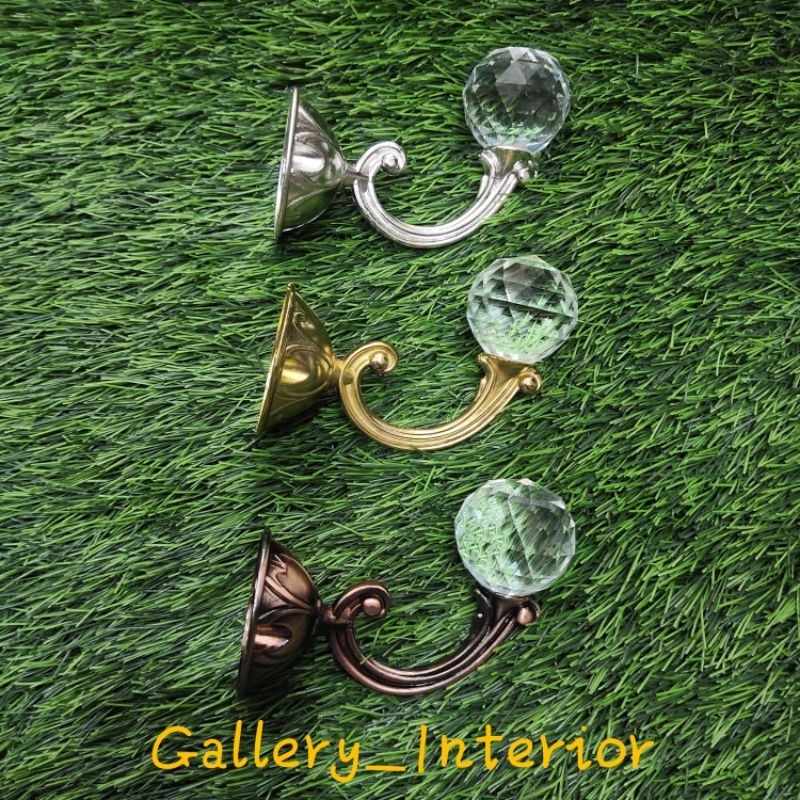 HOOK KRISTAL BOLA/PENGAIT GORDEN MINIMALIS MEWAH ELEGAN /CANTOLAN TALI GORDEN