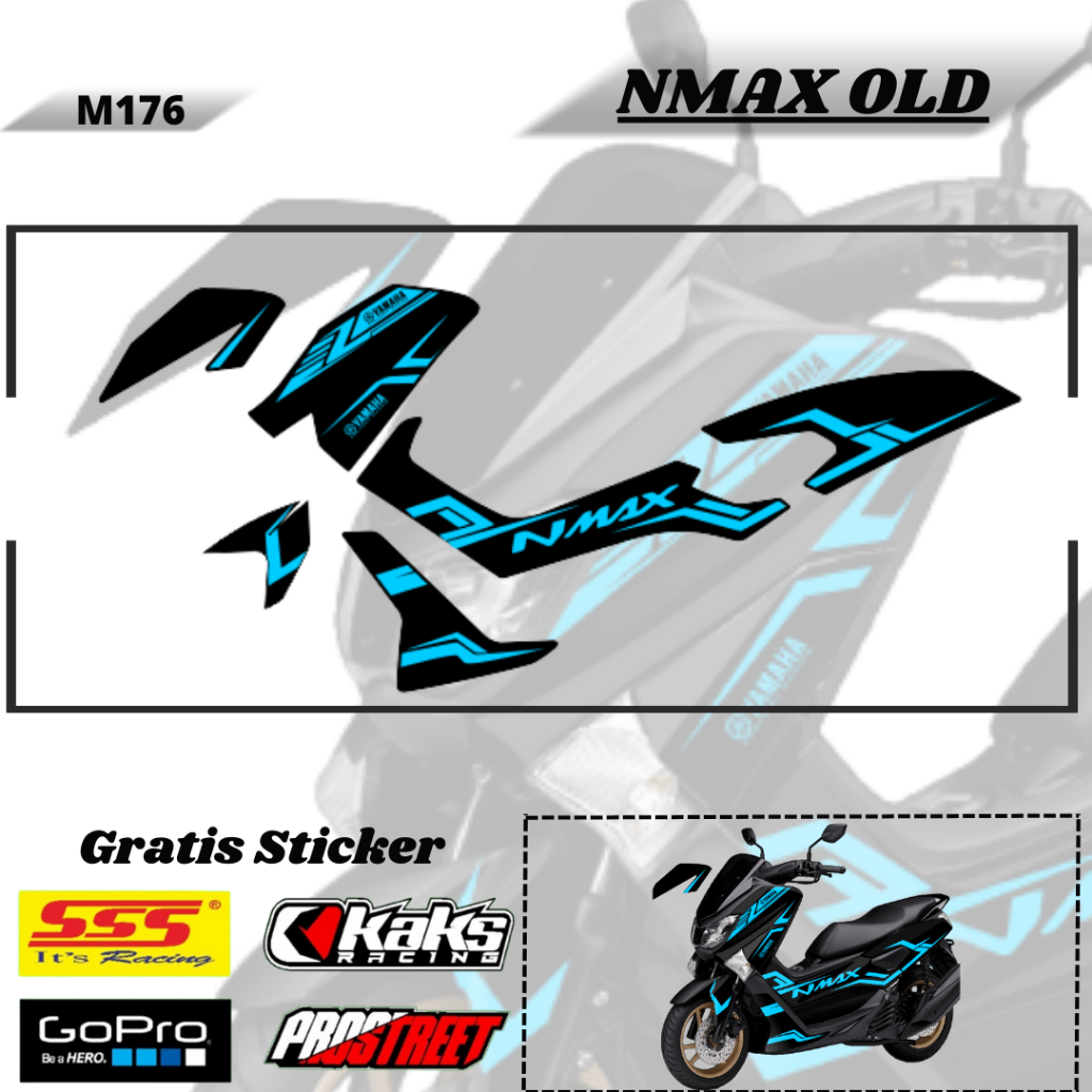 Lis Striping Sticker Variasi Aksesoris List Stiker Pelindung Body Motor Yamaha NMAX Old Lawas Lama M