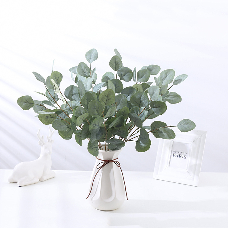 AL34 Daun Eucalyptus Cinerea Tanaman Artificial Hiasan Backdrop