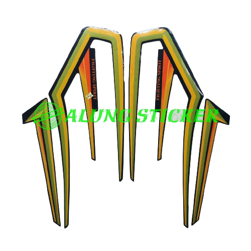 STIKER STRIPING LIS LES BODY MOTOR RX KING 2001 HITAM-KUNING