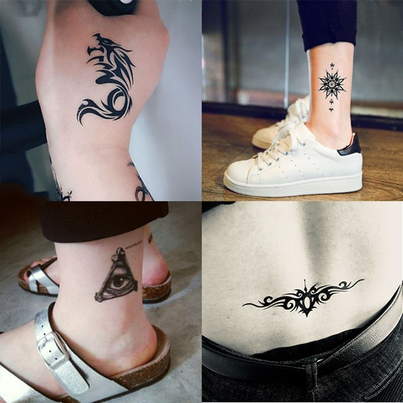 30 Pcs Grosir Termurah Tato Tulisan Jepang Aesthetic KODE O - Tatto Temporer motif kecil, Tato temporary Stiker Tato Halal Naga Tengkorak iluminati kalajengking