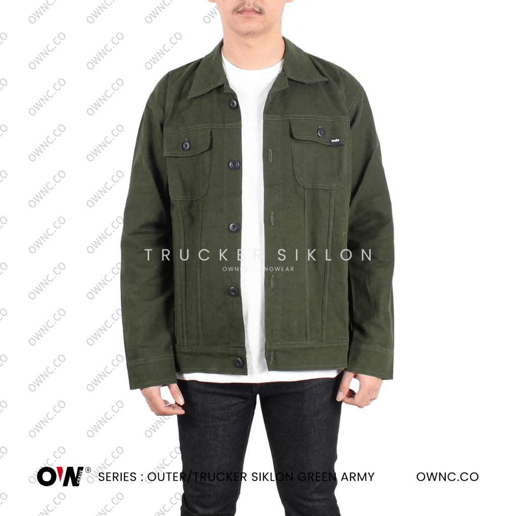 WOLV - Jaket Kanvas Green Army Denim Original Wolv Pria Wanita Terbaru 2023