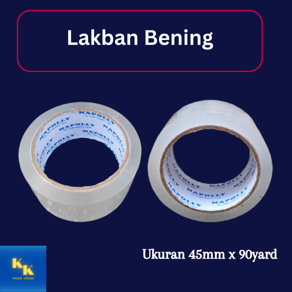 

Lakban / Isolasi / Selotip Bening 45mm x 90yard